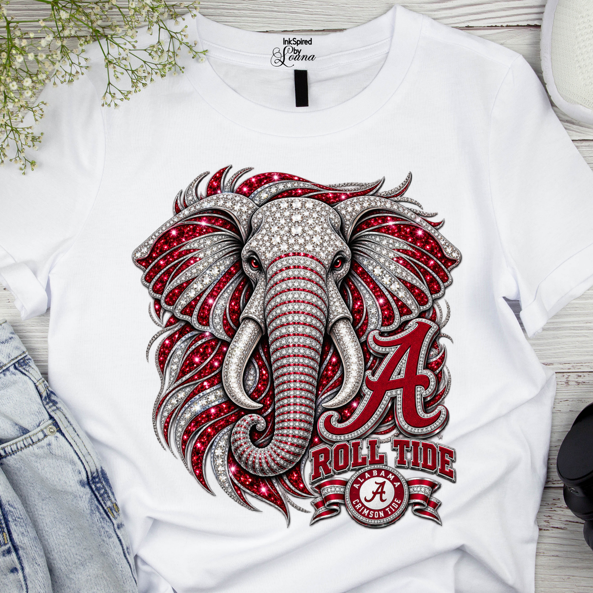 Roll Tide Luxe Elephant Statement Tee